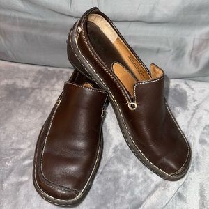 Born Brown Leather Clogs Size 6.5